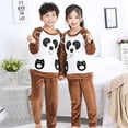 thumbnail image 1 of Conjuntos de pijamas cálidos para niños y niñas, ropa de dormir de franela gruesa de 3 a 14 años, conjunto de ropa interior térmica de lana para bebé, invierno, novedad, 1 of 4