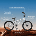 thumbnail image 4 of XJD 20 inch BMX Bike Freestyle Cycling Trick Bicycle with 4 Pegs for Teen Beginner 8-12 Years Old Kids，U-brake and Hand-brake levers,White, 4 of 12