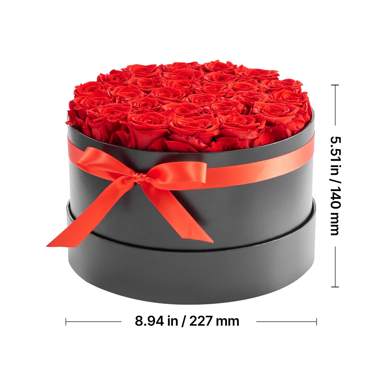 Preserved Roses 27 Real Roses in Round Box, Lasts Up to 3 Years, No Watering Needed, Light Rose Fragrance, Romantic Gift for Valentine's Day Birthday Christmas