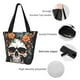 thumbnail image 4 of Balery Flower Horn Skull Bolsa de Hombro con Diseño, Bolsa Grande y Duradera, Bolsa Versátil para Compras, 4 of 6