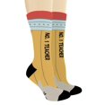 thumbnail image 2 of ThisWear Teaching Gifts No 1 Teacher Best Teacher Ever Pencil Socks School Socks 1-Pair Novelty Crew Socks, 2 of 5