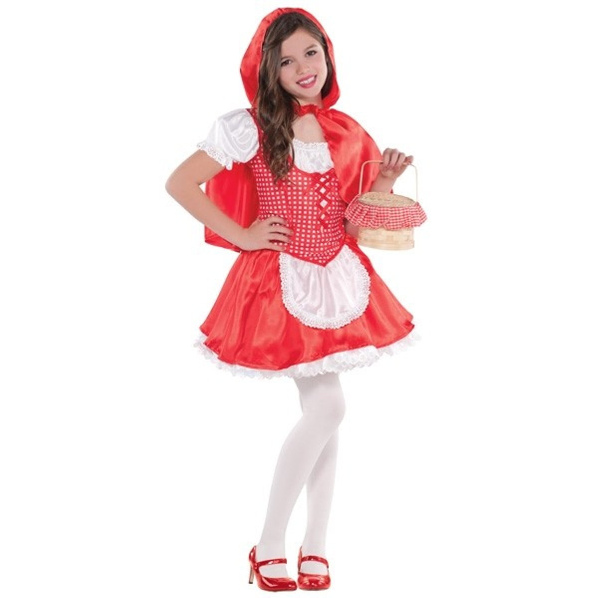 3 Pieces Colorful House Red Little Riding Hood Costume for Women