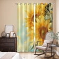 thumbnail image 3 of Sunflower Kitchen Curtains 96 Inch Length, Yellow Spring Floral Botanical Grommet Top Bedroom Living Room Curtains, Light Filtering Cafe Curtain Drapes 2 Panels Set 104''x96'', 3 of 9