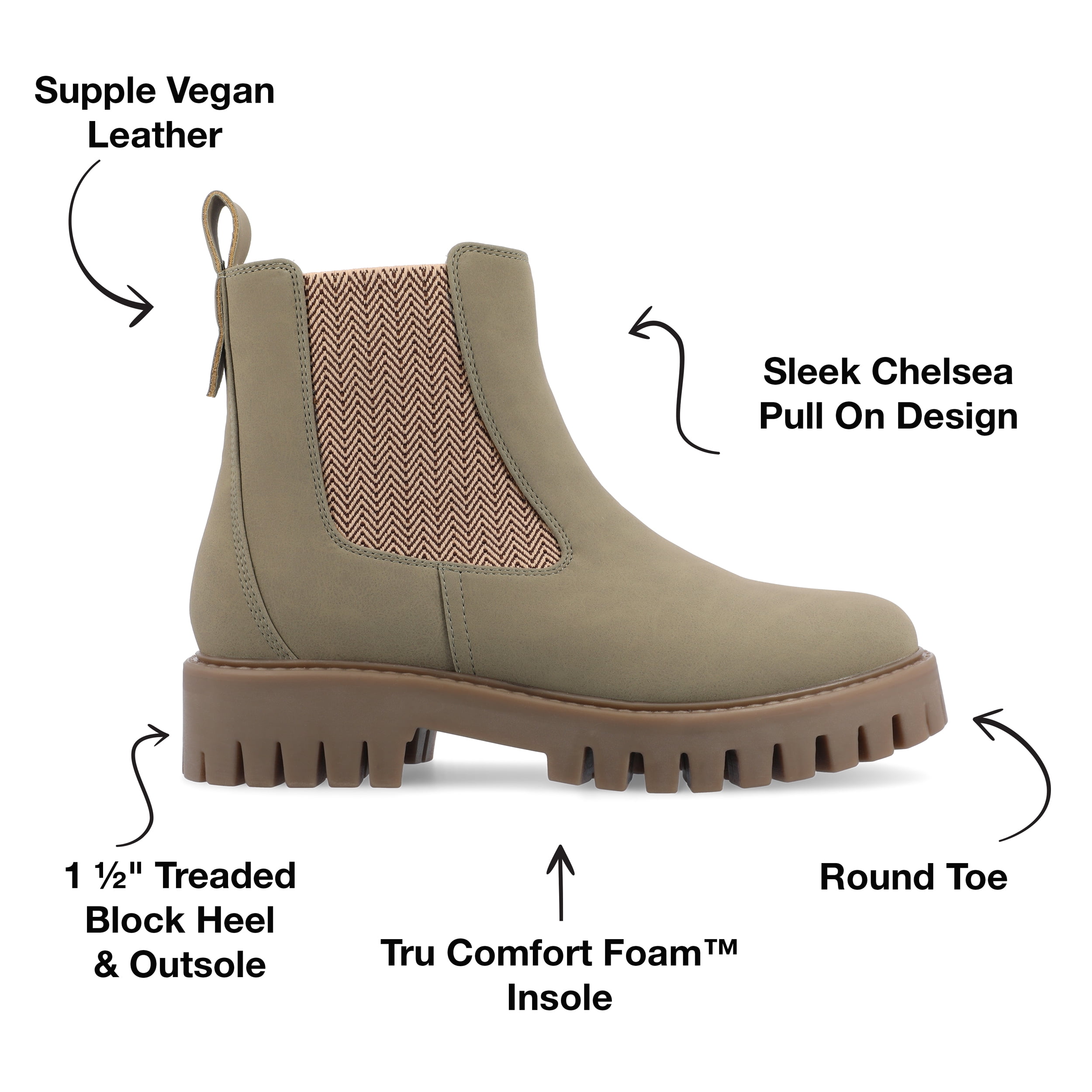 Journee Womens Alara Chelsea Pull On Booties, Widths Available
