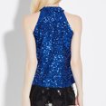 thumbnail image 4 of Njoeus Womens Sleeveless Glitter Sequin Tank Tops Mock Turtleneck Slim Fitted T-Shirt Sparkly Camisole Vests, 4 of 4