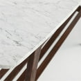 thumbnail image 3 of Maklaine 43" Italian Marble Top Console Table in White and Walnut, 3 of 7
