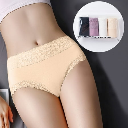 

〖TOTO〗Intimates For Women Four-Piece Breathable Cotton Medium Waist Underwear Briefs Seamless Traceless Underwear