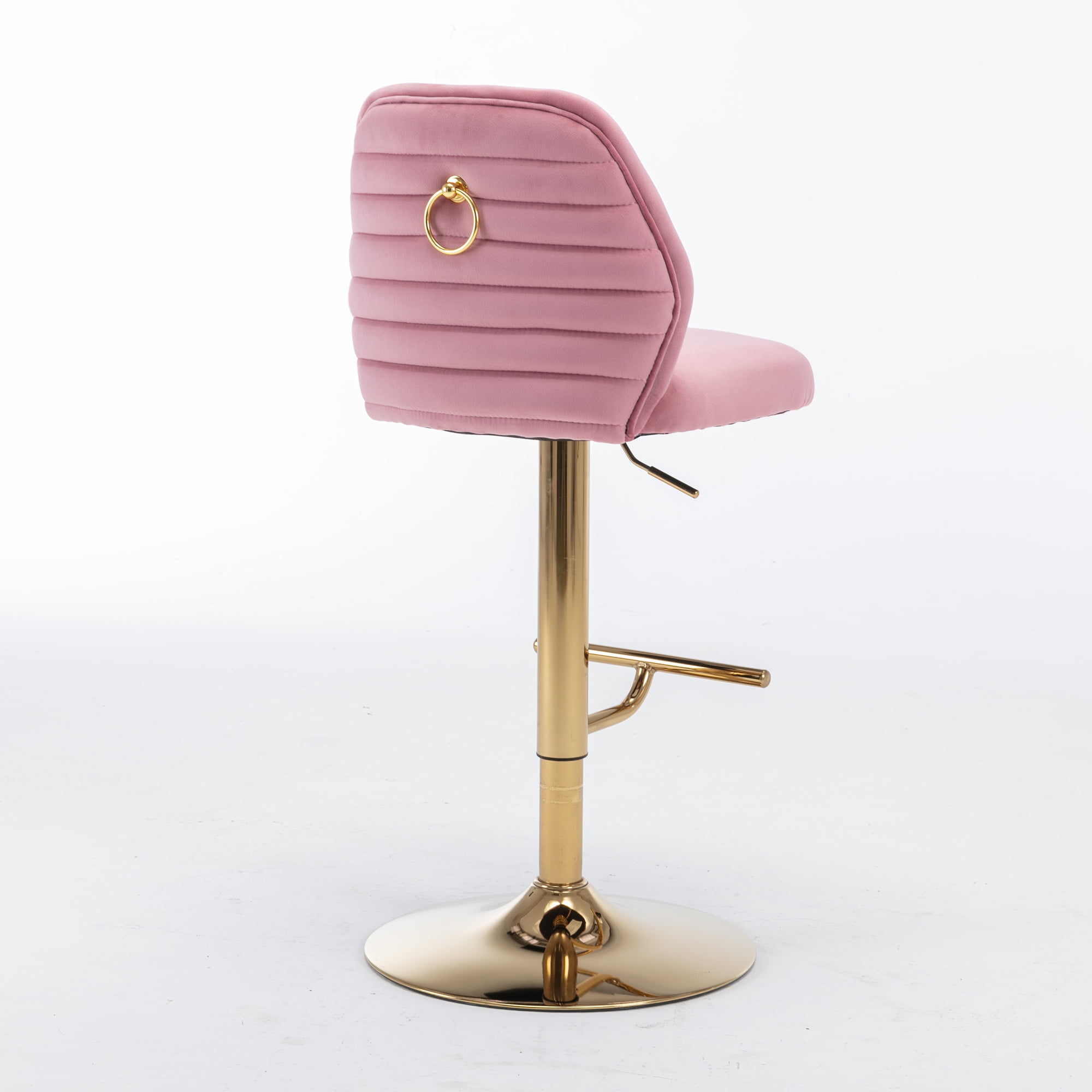 Resenkos Adjustable Swivel Bar Stools Adjustable Counter Height Bar Chairs for Kitchen Island Restaurant Pub Counter Pink Resenkos Adjustable Swivel Bar Stools Adjustable Counter Height Bar Chairs for Kitchen Island Restaurant Pub Counter Pink