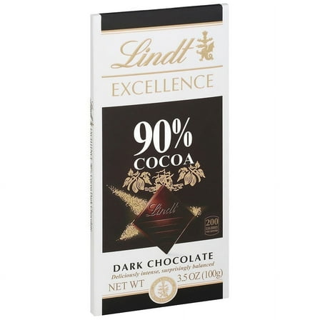 Lindt Excellence Dark Chocolate Bar 90% Cocoa 3.5oz Pack of 2