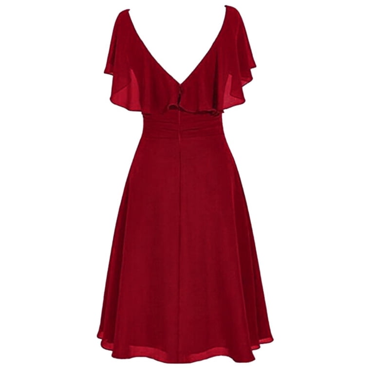 Tawop Ladies Dresses Women formal Wedding Bridesmaid High-Waist Party Ball  Prom Gown Cocktail Dress Disco Dress