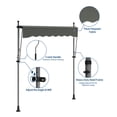 thumbnail image 2 of Auvent de Patio Rétractable – Pare-Soleil Extérieur Manuel – Protection UV, Hauteur et Angle Réglables – Résistant aux Intempéries – Fenêtre, Porte et Jardin – Gris, 10x4 Pi, 2 of 6