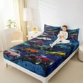 thumbnail image 4 of Feelyou Sport Car Boys Twin Sheet Sets, Cartoon Rustic Truck Bedding, 3 Pieces, 4 of 7
