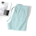 thumbnail image 2 of EDFBUYKRS Female Women Pants Casual Linen Pants Women Short Inseam Women's Casual Pants High Waisted Straight Leg Trousers for Running Sports Comfortable Breathable Summer Fall Workout Xxxl, 2 of 5