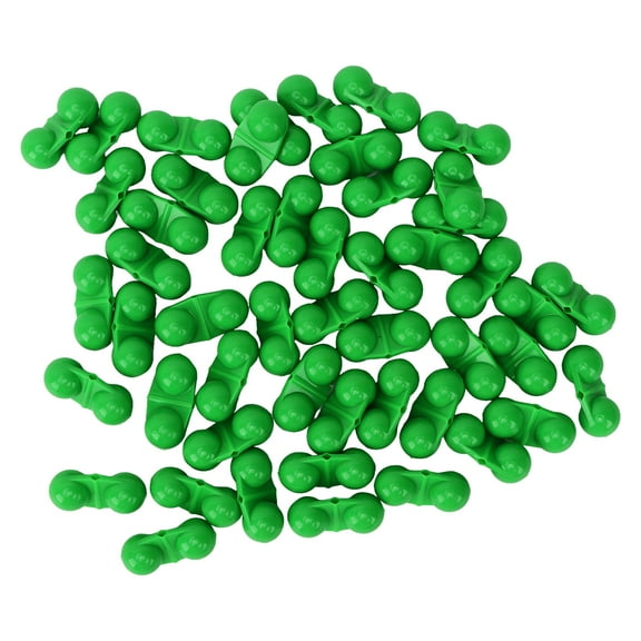 50PCS Fishing Double Rattle Metal Sea Fishing Attractor Bell Beads with Plastic Case for Luring Fish Green