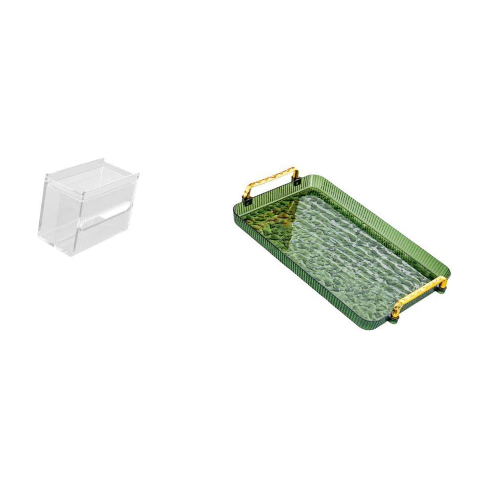 Fiocias Acrylic Toilet Paper Storage Box Modern Paper Towel Dispenser Wall Mounted Toilet Tissue Paper Holder Dessert Plate Coffee Table Tray with Handle Serv