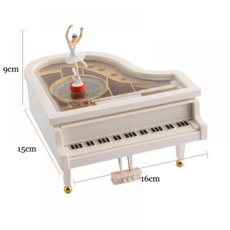 Windup Wooden Piano Music Box, Xmas Present for Children Kids