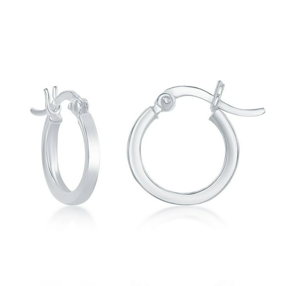 TheJewelryHut Designer Sterling Silver 2x20mm Small Square Hoop Earrings