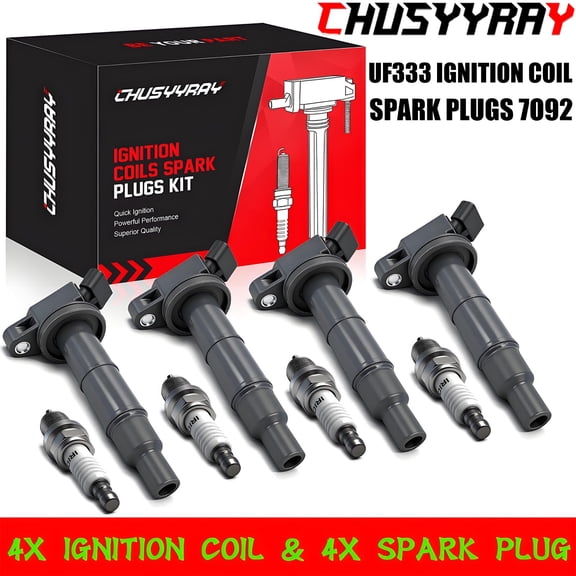 4x Ignition Coil & 4x Iridium Spark Plug For 2002-2009 Toyota Camry L4 2.4L