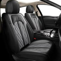 LAONNVIR Leather Auto Car Seat Covers Front & Rear Seat Protector Fit for Ford Edge 2007-2024 5 Seats Full Set Universal Fit (5 Seats,Black&Dark Grey)