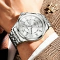 thumbnail image 6 of OLEVS Watches for Men Business Dress Analog Quartz Date Stainless Steel Easy Read Waterproof Luminous Luxury Casual Mens Wrist Watches Reloj Para Hombre Gold/Silver/Blue, 6 of 13