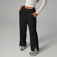 thumbnail image 5 of Duqingm Girls Sweatpants, Running Casual Sports Elastic Drawstring Waist Straight Leg Pants with Pockets (Black,11-12 Years), 5 of 7