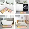 thumbnail image 4 of 2-Piece Kitchen Rugs Set Non-Slip Mats Carpet Floor for Kitchen, Bathroom (19.7"x27.6" & 19.7"x47.2") Yellow and Pink Bows, 4 of 7