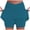 Blue, variant on Women's High Waist Pocket Athletic Skirted Leggings Set - V-Neck Sports Fashion - Workouts/Casual Wear