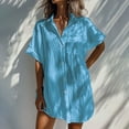 thumbnail image 2 of Ltctricy Women's Oversized Button down Shirts Short Sleeve Collared Cotton Linen Tunic Tops Casual Loose Blouses, 2 of 5