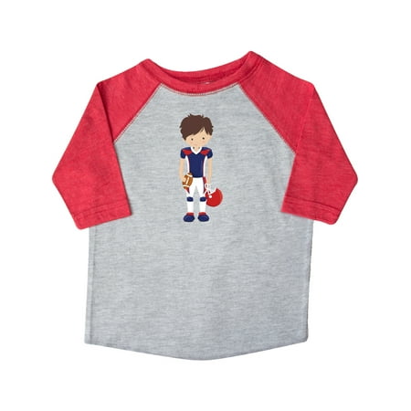 

Inktastic Cute Boy Brown Hair American Football Rugby Gift Toddler Boy Girl T-Shirt