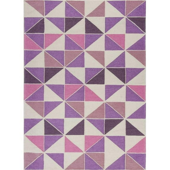 HomeRoots 353035 6 ft. 7 in. x 9 ft. 6 in. Polyester Ivory & Pink Area Rug