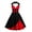 Black+Red, variant on Womens 1950s Vintage Rockabilly Princess Pageant Prom Dress Floral Halter Swing Wedding Evening Party Gown 2XL Red+Black