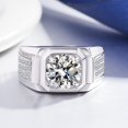 thumbnail image 2 of Anillo de Plata de Ley 925 para hombre, accesorios de joyería exquisitos a la moda, sencillos y ajustables, para fiesta de boda, 2 of 2