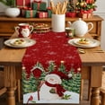 thumbnail image 4 of Red Snowman Christmas Cotton Linen Table Runner for Dining Kitchen, Green Xmas Tree Snowflake Winter Wedding Outdoor Party Tablerunners Decoration, Dresser Scarf Coffee Tablecloth Runners 13"x36", 4 of 9