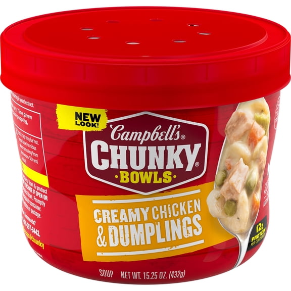 Campbell's Chunky Soup, Creamy Chicken and Dumplings Soup, 15.25 oz, (Pack of 6)