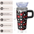 thumbnail image 3 of Geometric Texture 20oz Stainless Steel Tumbler with Handle, Insulated Travel Coffee Mug Double Wall Leak-Proof Lid, 3 of 5