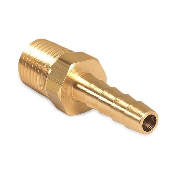 Mi-T-M Hose Barb,1/4MP x 1/4 Std Brass 23-0051