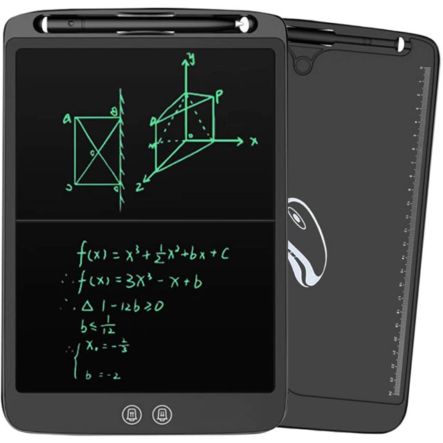 12 Inches LCD Tablet Writing Handwriting Board Drawing Board Doodle with Pen Erasable Reusable Writing Pad Mini Learning Educational Toy Paper Saving Tool For Home/School Gifts for Kids 1Pack(Black)