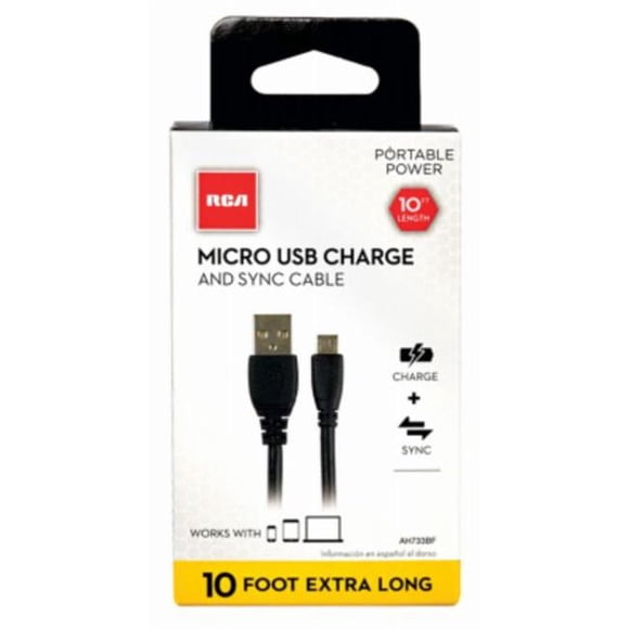 Audiovox 244477 Câble de Charge et Synchronisation Micro USB 10 Pieds
