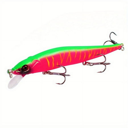 2pc Realistic Minnow Fishing Lure - 4.52 Sinking Hard Bait 14g ABS Material Multi-Color with Treble Hooks & Clear Blade - Perfect for Pike Carp Tuna Salmon & More Fishing Bait