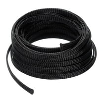 25 Ft - 1/4 In Expandable Braided Cable Sleeving, PET Cable Management, Wire Wrap Loom Tube, Black