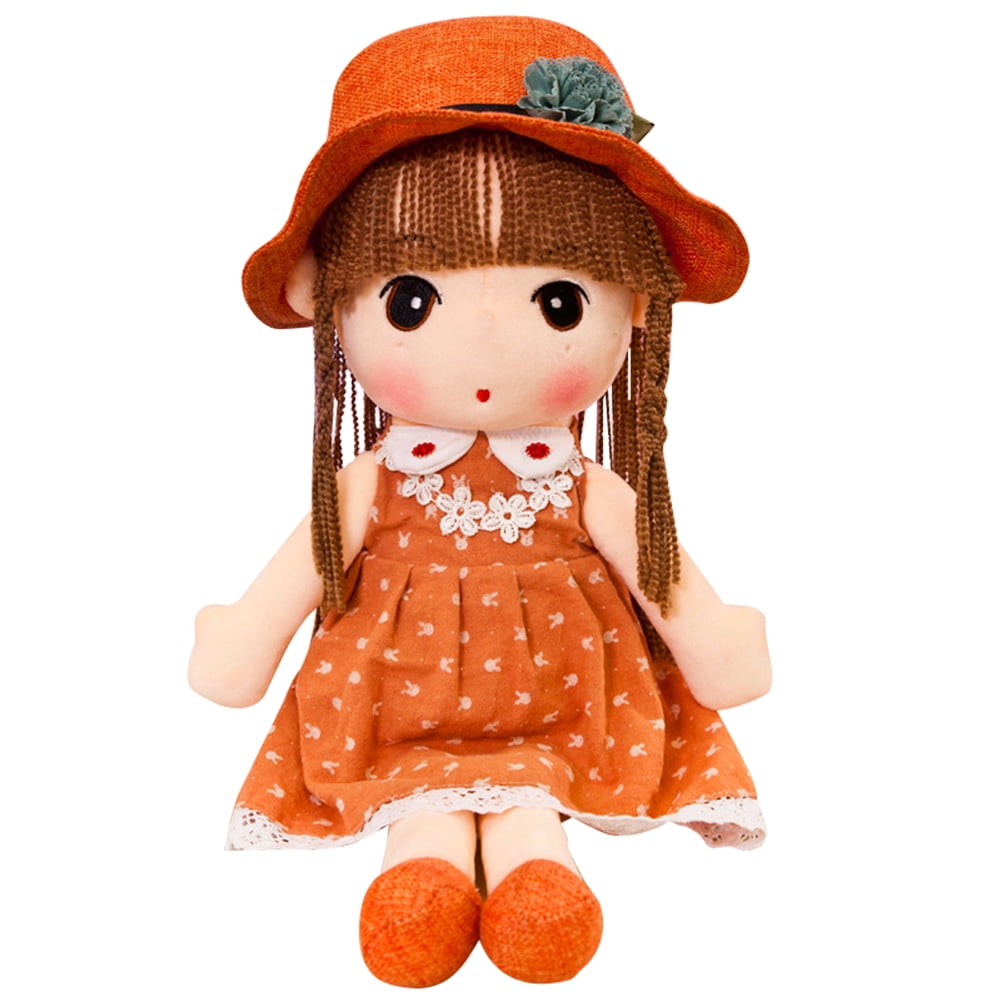 Soft Rag Doll for Girls, 17.7 Inch Baby Girl Rag Doll Plush Toy for