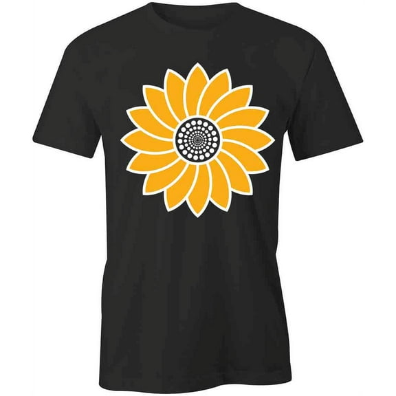 Sunflower T-Shirt | Pretty Flower Black Tee Gift