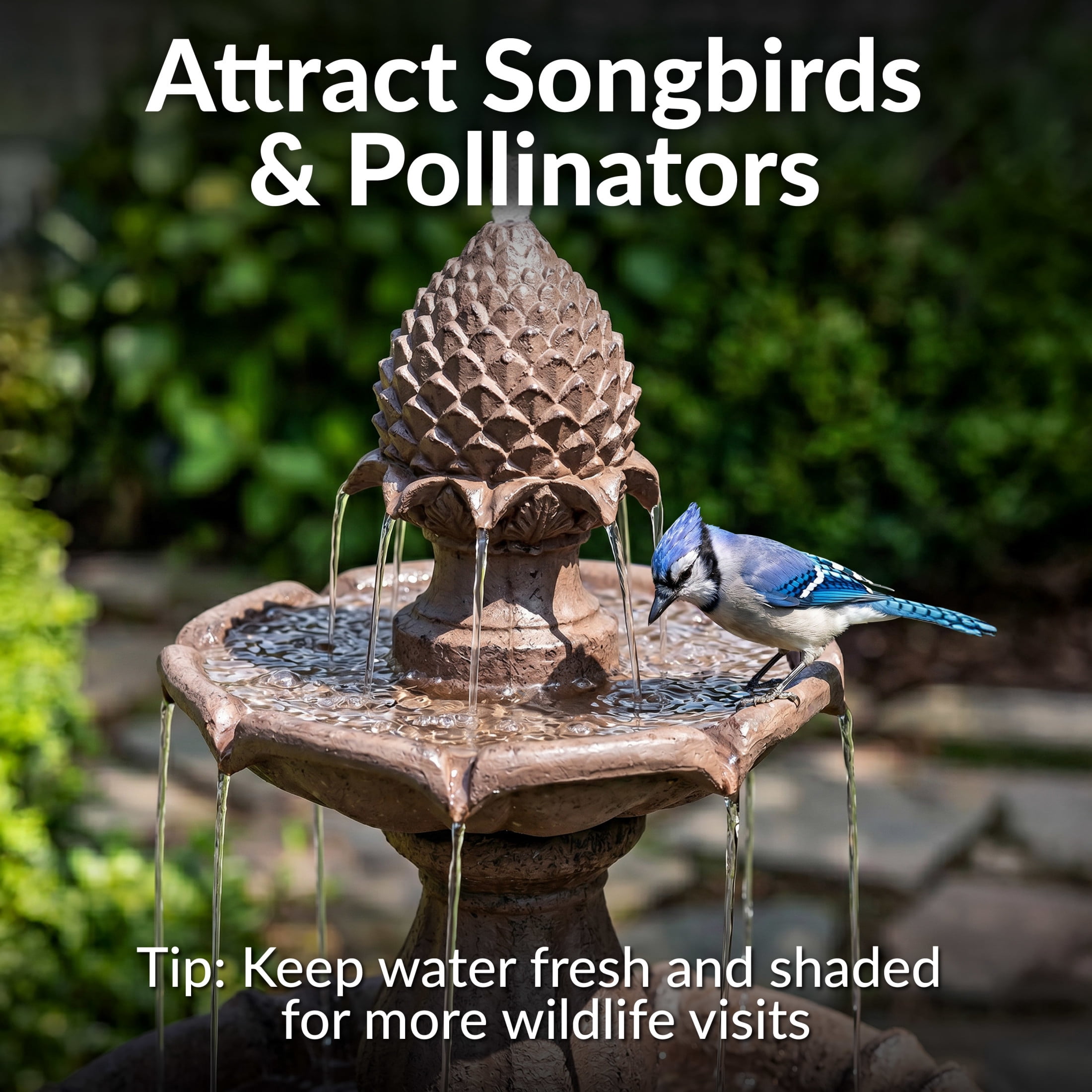 Sunnydaze Curved Plinth Traditional Polyresin Outdoor Water Fountain