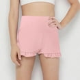 thumbnail image 6 of Girls Basketball Shorts on Clearance Girls Athletic Ruffle Shorts High Waisted Yoga Dance Shorts Comfy Workout Gymnastics Short Pants New Pinky 7 Years, 6 of 9