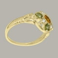 thumbnail image 4 of LBG British Made Solid 14k Yellow Gold Natural Citrine & Peridot Womens Anniversary Ring - 33 size options - Size 10.25, 4 of 7