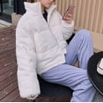 thumbnail image 5 of Lindreshi Winter Coats for Women 2023 Trendy Winter Fashion Woman Middle Length and Thickened Medium Length Stand-Up Collar Down Cotton Jacket Coat, 5 of 9