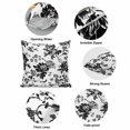 thumbnail image 6 of Throw Pillow Covers, Black Floral 26x26 Pillow Covers for Couch/Sofa/Bed, Country Retro Flowers Botanical Retro Art Decorative Square Linen Cushion Pillowcase for Home Decor, 6 of 9