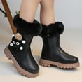 thumbnail image 4 of Chenyee Girls Flufffy Knee High Boots Winter Warm Fleece Lined Lug Sole Tall Riding Boots for Toddler, 4 of 6