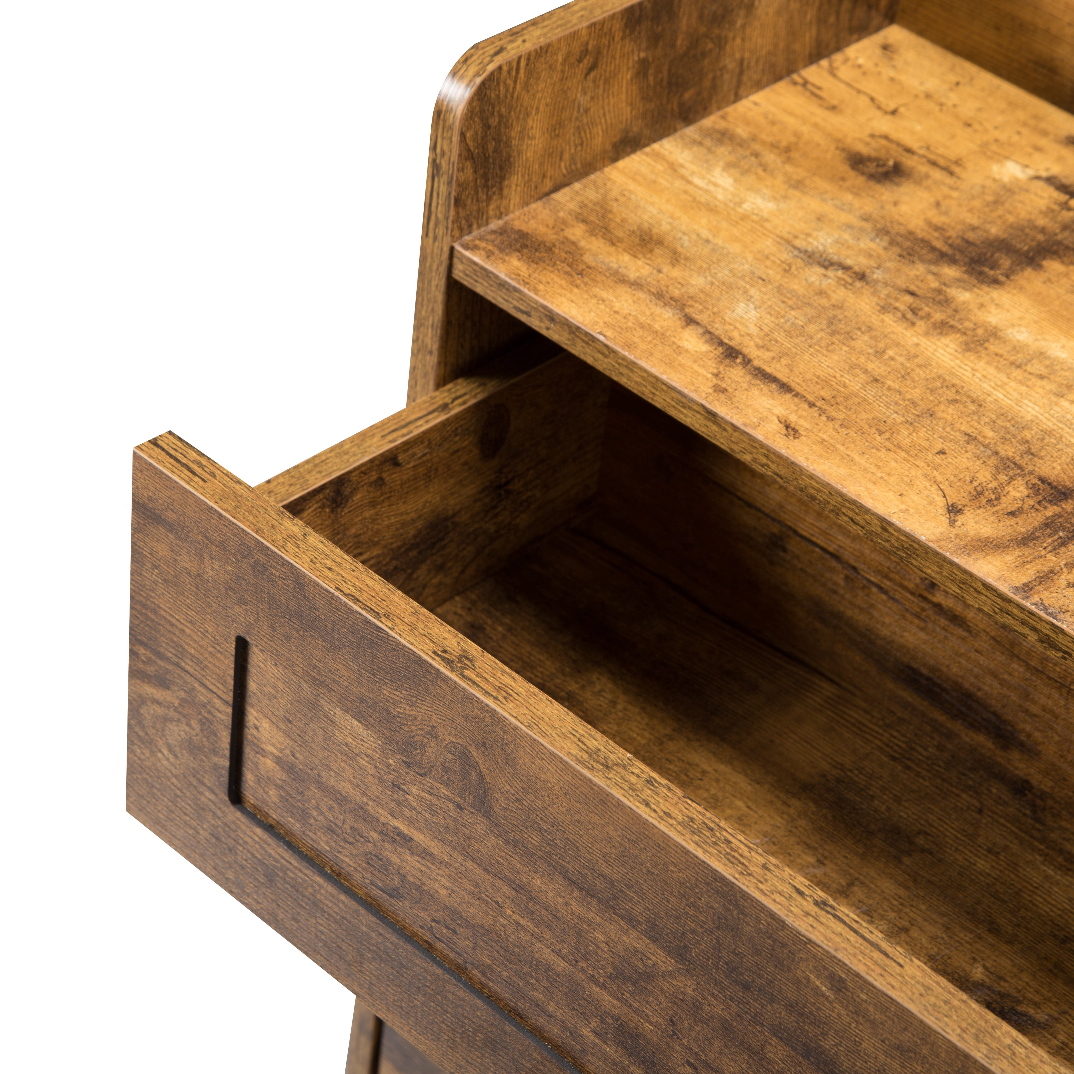 BSHTI Shoe Storage Cabinet with 2 Flip Drawers & Side Cabinet, High-Quality MDF in a Rustic Brown Finish, Adjustable & Versatile Storage, Easy Assembly