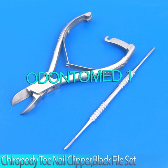 OdontoMed2011 Beauty Kit of Chiropody Toe Nail Clipper, Black Nail File Ingrowing Nail Care